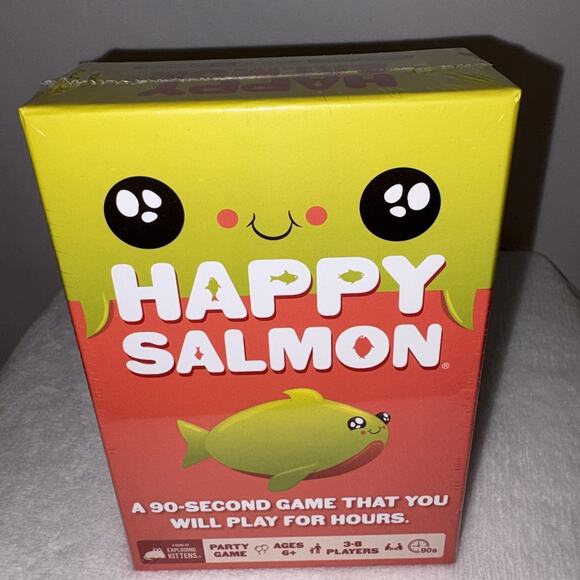 Happy Salmon Family Party Card Game Exploding Kittens 2021 Sealed NEW - Picture 1 of 5